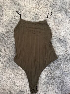 Lush Olive Green Ribbed Girls' One-Piece Bodysuit